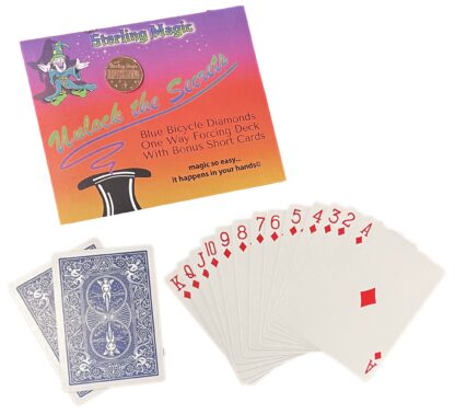 Ted's Sterling Magic One Way Force Deck with Short Cards in Bicycle Blue Back Diamonds