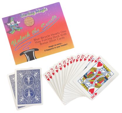 Ted's Sterling Magic One Way Force Deck with Short Cards in Bicycle Blue Back Hearts