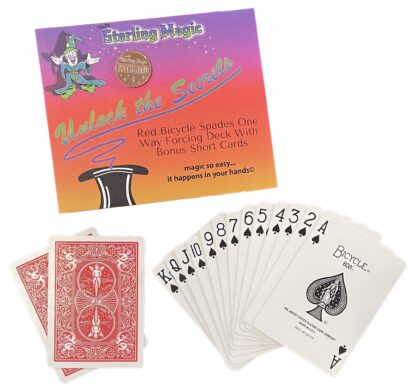Ted's Sterling Magic One Way Force Deck with Short Cards in Bicycle Red Back Spades