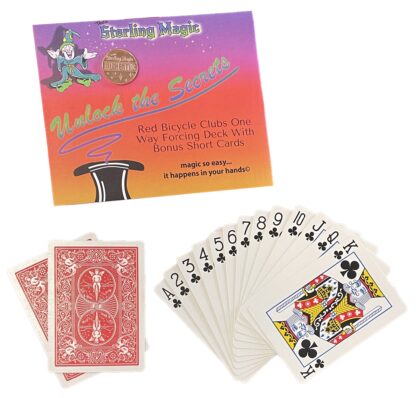 Ted's Sterling Magic One Way Force Deck with Short Cards in Bicycle Red Back Clubs