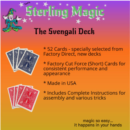 Ted's Sterling Magic Bicycle Svengali Deck informational Screen