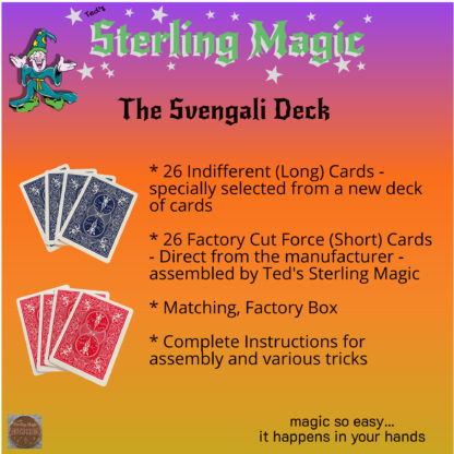 Ted's Sterling Magic Bicycle Svengali Deck informational Constructions Screen