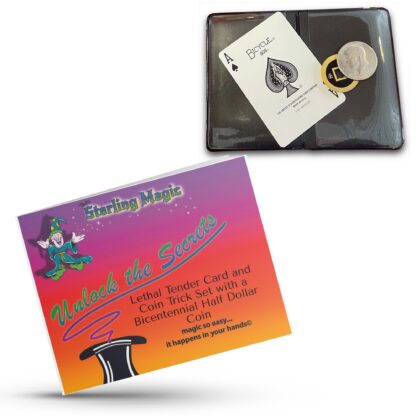 Ted's Sterling Magic Lethal Tender Card and Coin Trick Set, Astounding, Self-Working, Precision Made Magic with a Bicentennial Half Dollar Coin